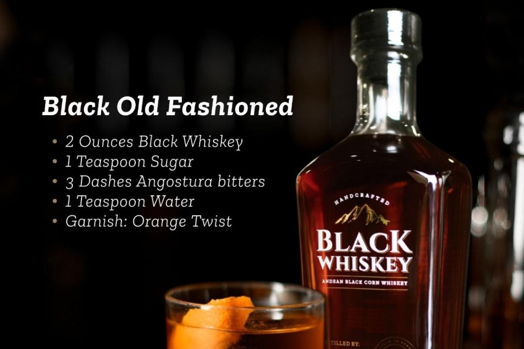 Black Whiskey Old Fashioned